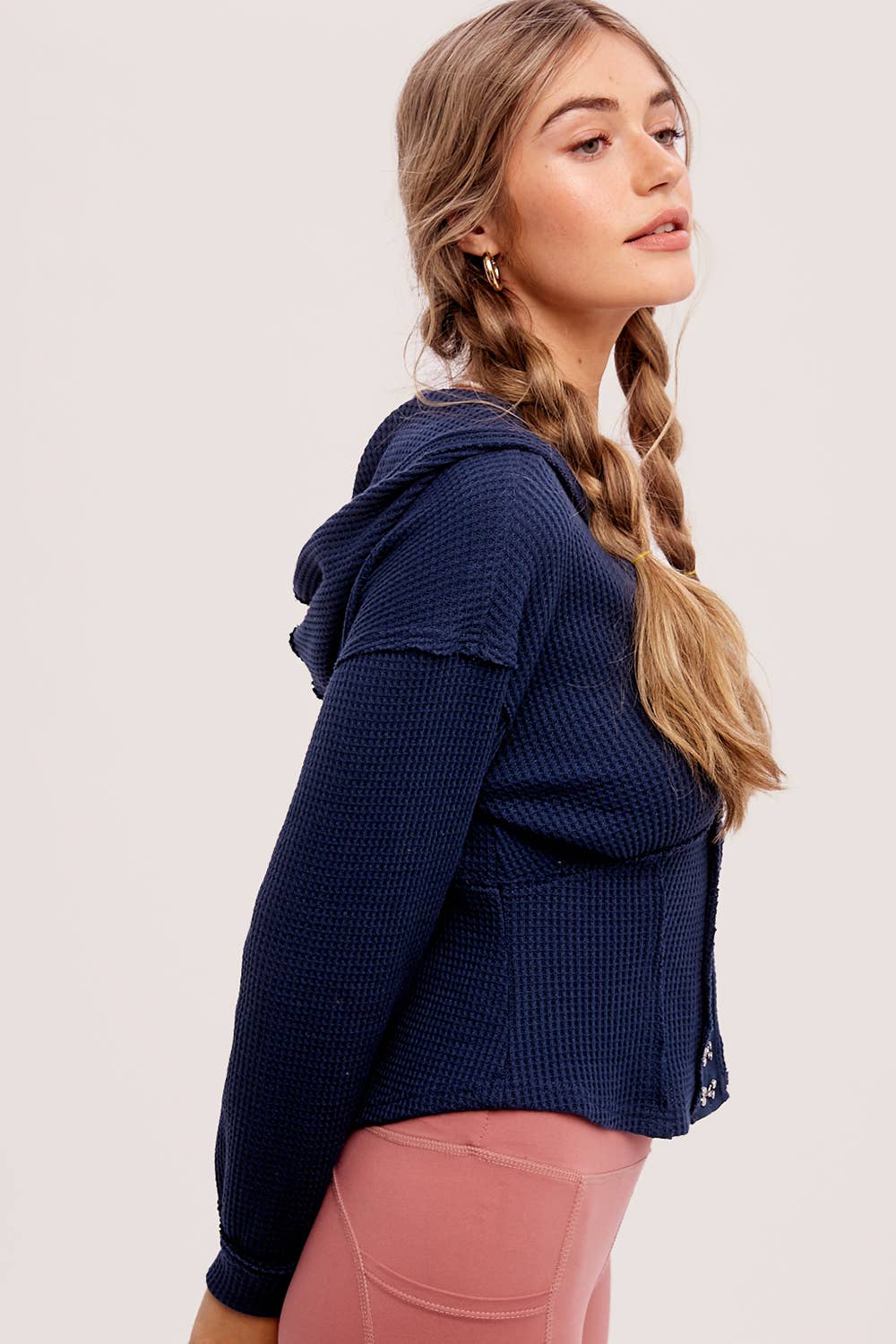 Kourtney Waffle Knit Corset Hoodie