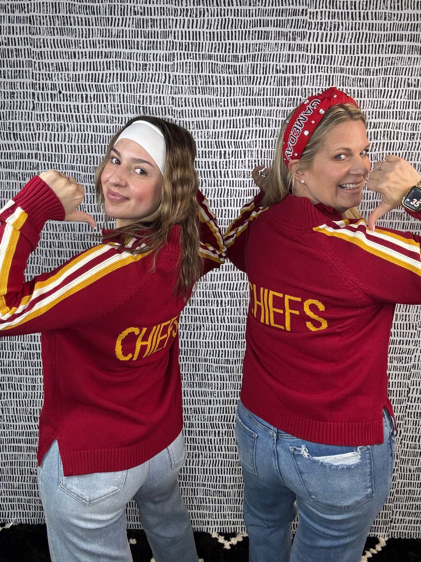 CUSTOM Chiefs 1/2 Zip Knit Sweater