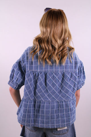 The Cool Girl Check Denim Top