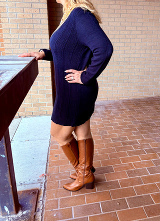 Corunna V-neck Mini Sweater Dress