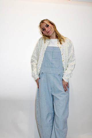 The Uptown Stripe Barrel Overalls
