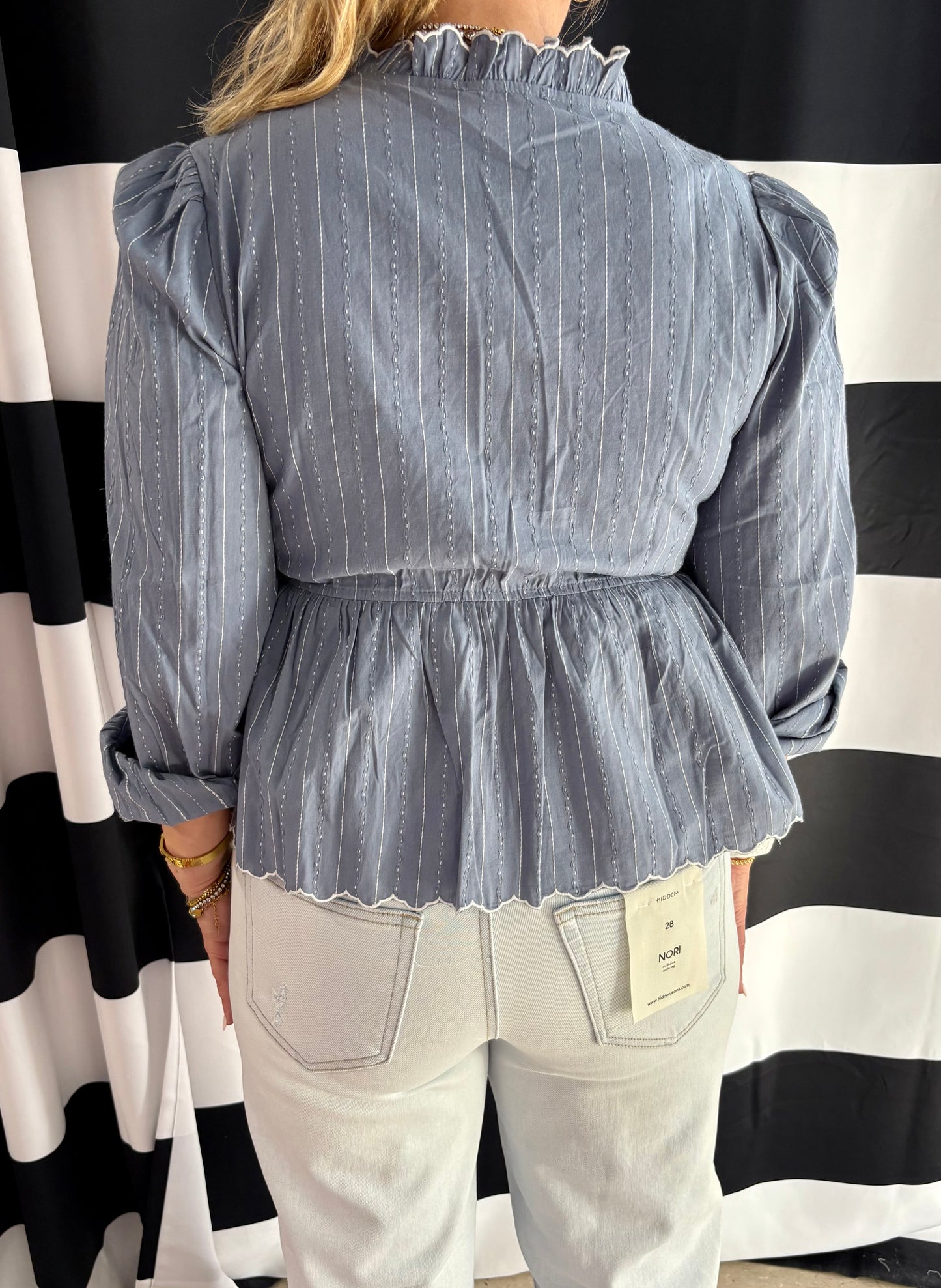 Belle Embroidered Ruffle Blouse