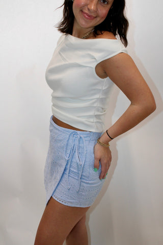 Eyelet Elegance Skort
