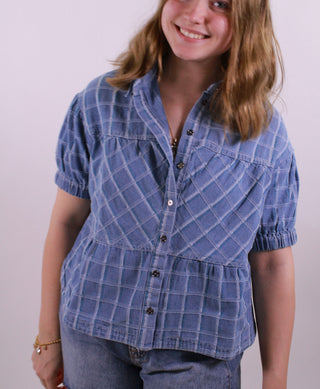 The Cool Girl Check Denim Top