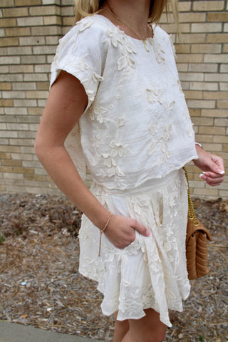 Lila Floral Appliqué Top