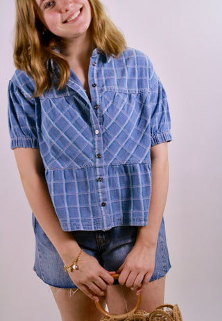 The Cool Girl Check Denim Top