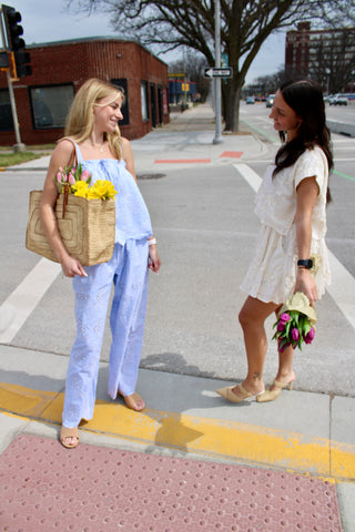Sienna Striped Eyelet Tank