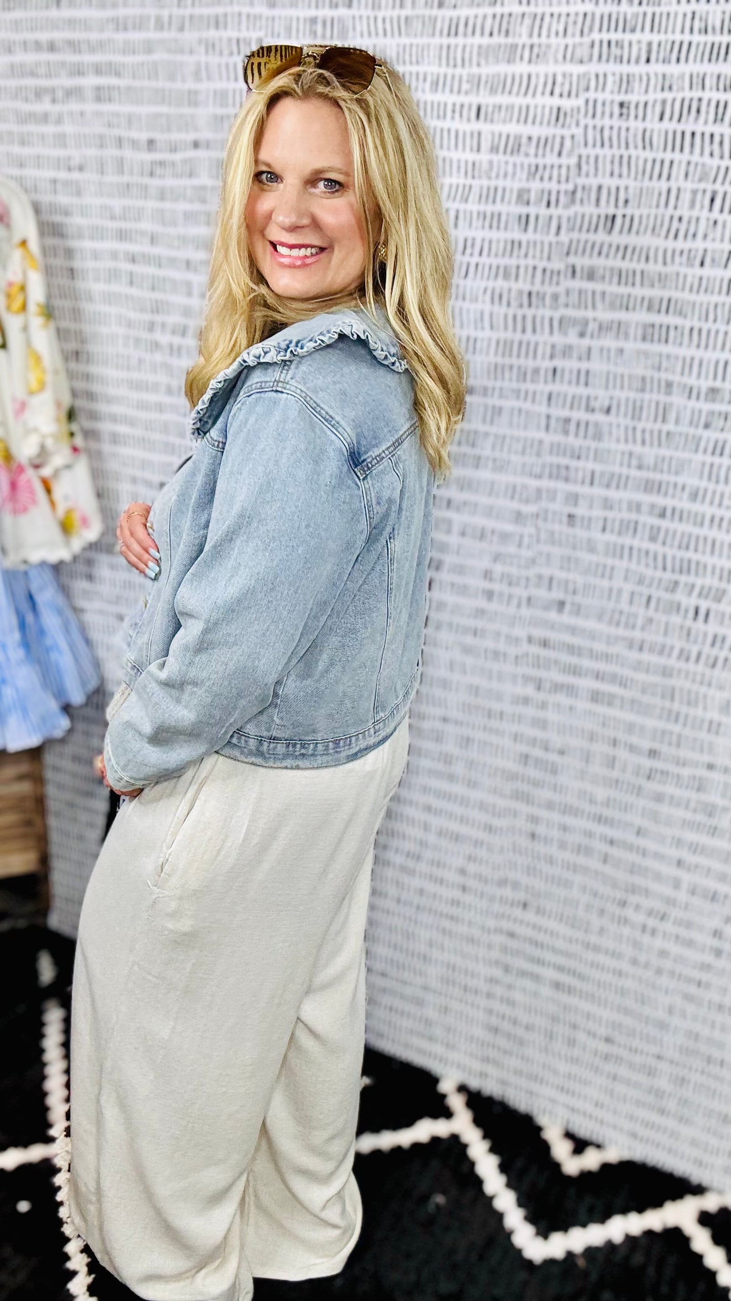 Giny Wide Leg Smocked Linen Jumpsuit