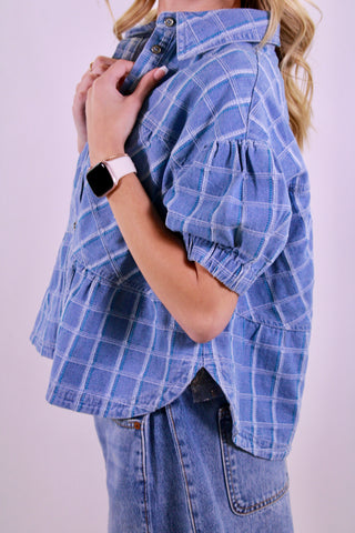 The Cool Girl Check Denim Top