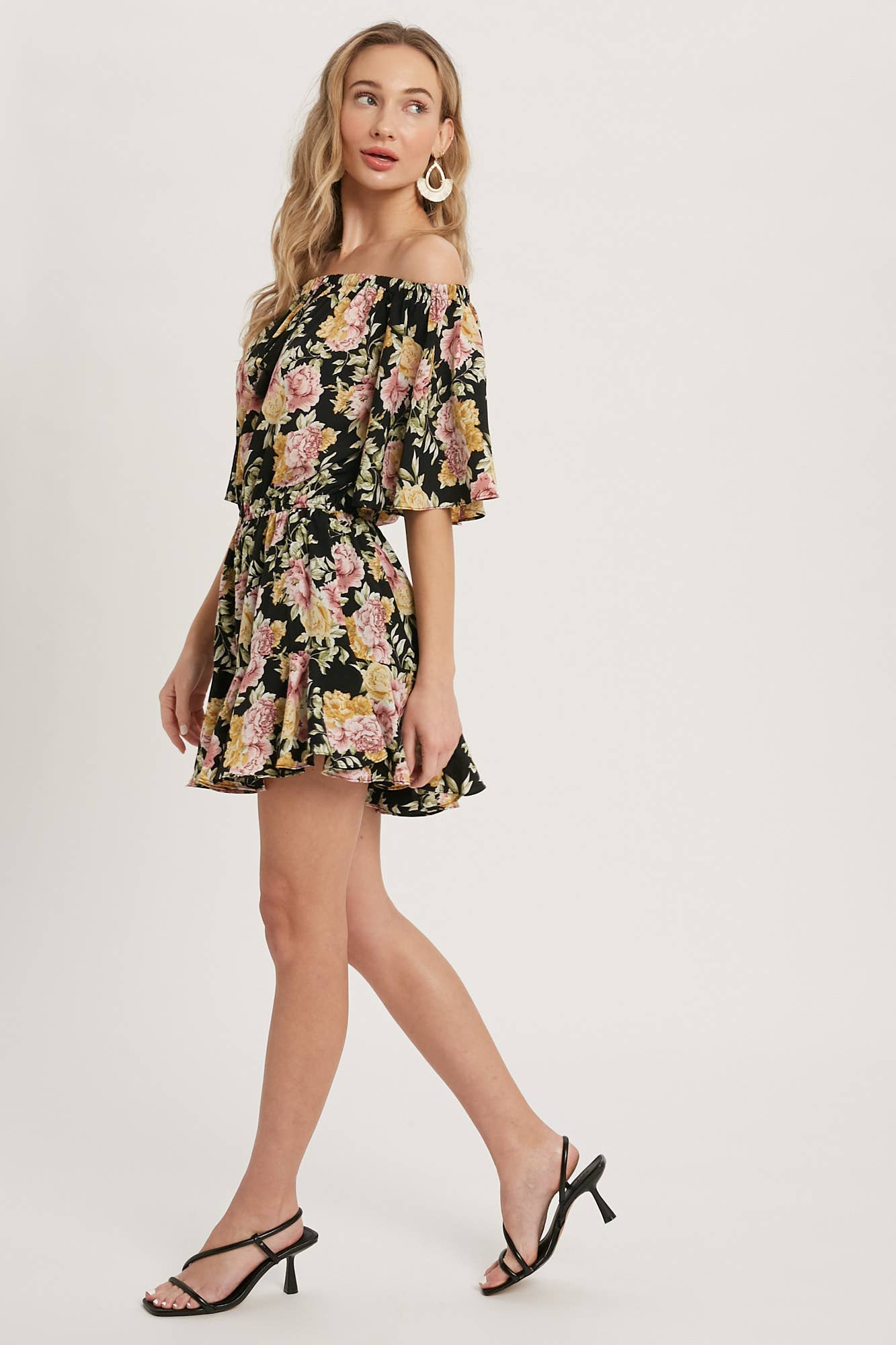 Floral Print Flare Romper