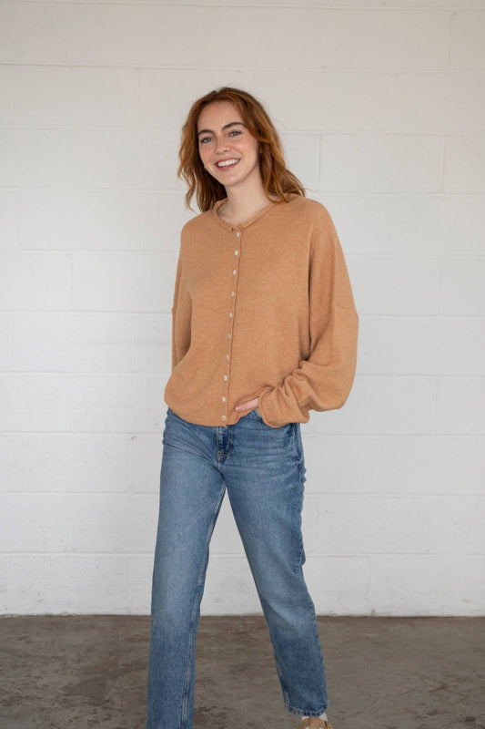 Abby Rose Camel Piper Cardigan *Preorder Ships 9/30
