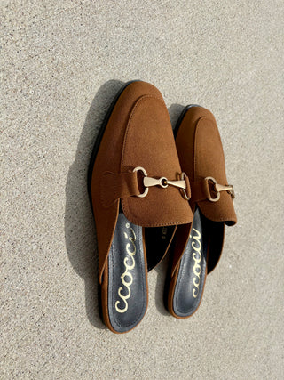 Eileen Horsebit Link Mule Flats