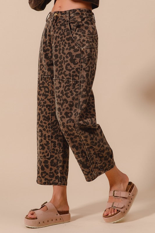 Two Toned Leopard Wide Pant