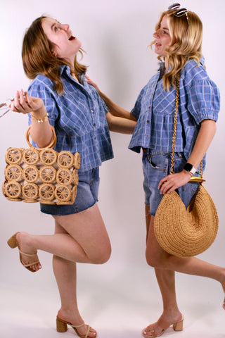 The Cool Girl Check Denim Top