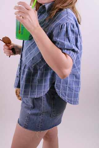 The Cool Girl Check Denim Top