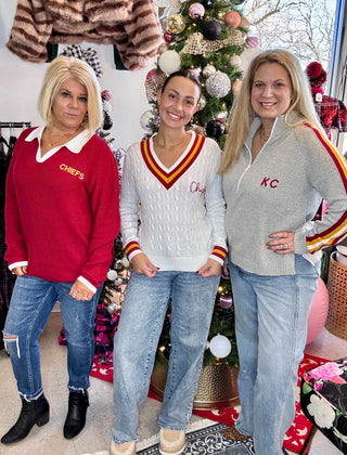 CUSTOM Chiefs 1/2 Zip Knit Sweater