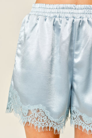 Party Please Satin Lace Shorts