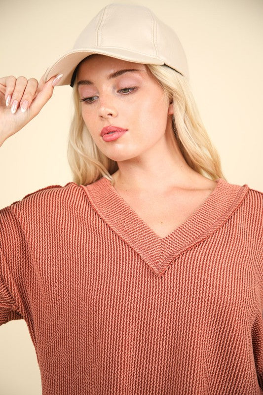 Two Tone Otto Ribbed Top