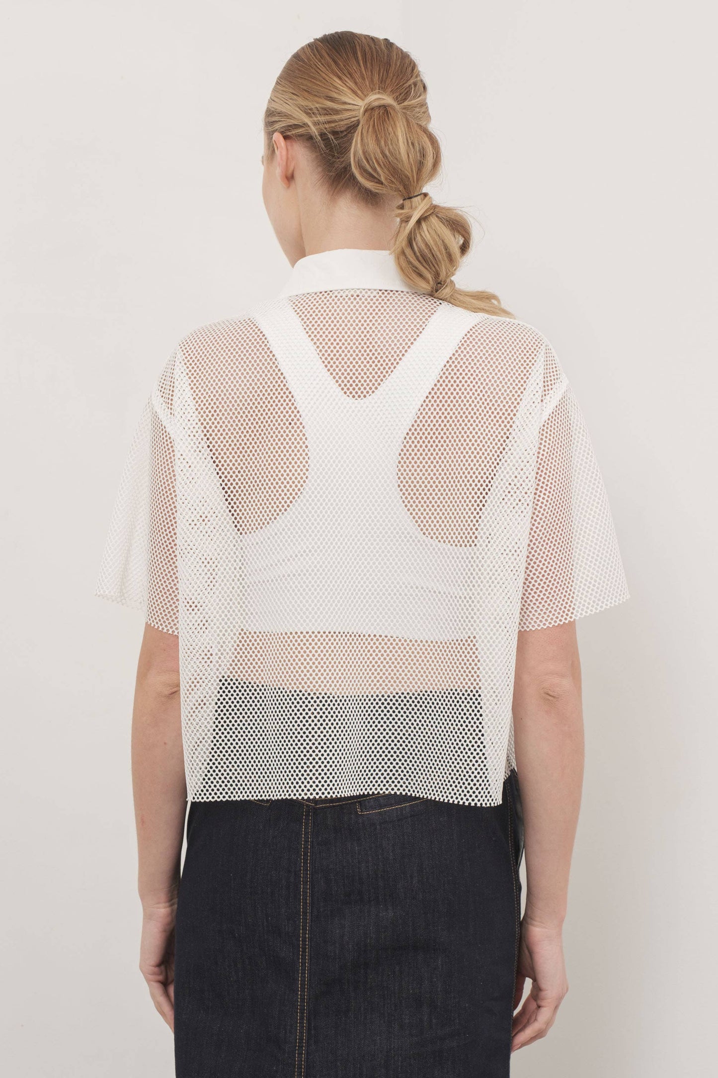 Lexi Fishnet Button Up