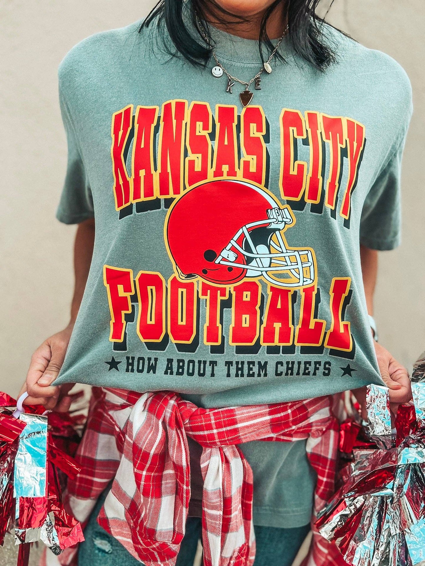 KC Football -How About Them Chiefs - Charcoal Tee