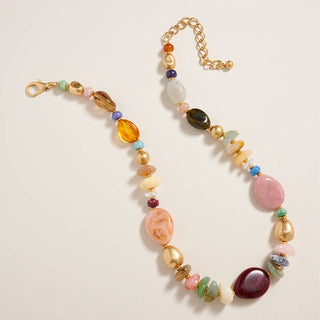 Addi Chunky Mixed Resin Pebble Beaded Necklace
