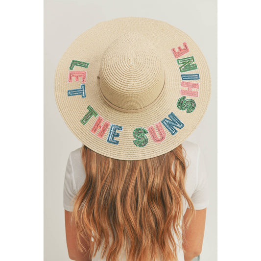 Let The Sunshine Braided Floppy Hat