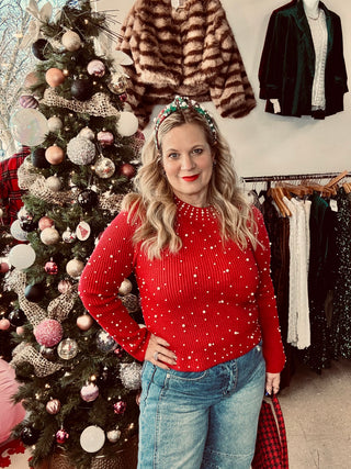 Pia Pearl Embellished Sweater