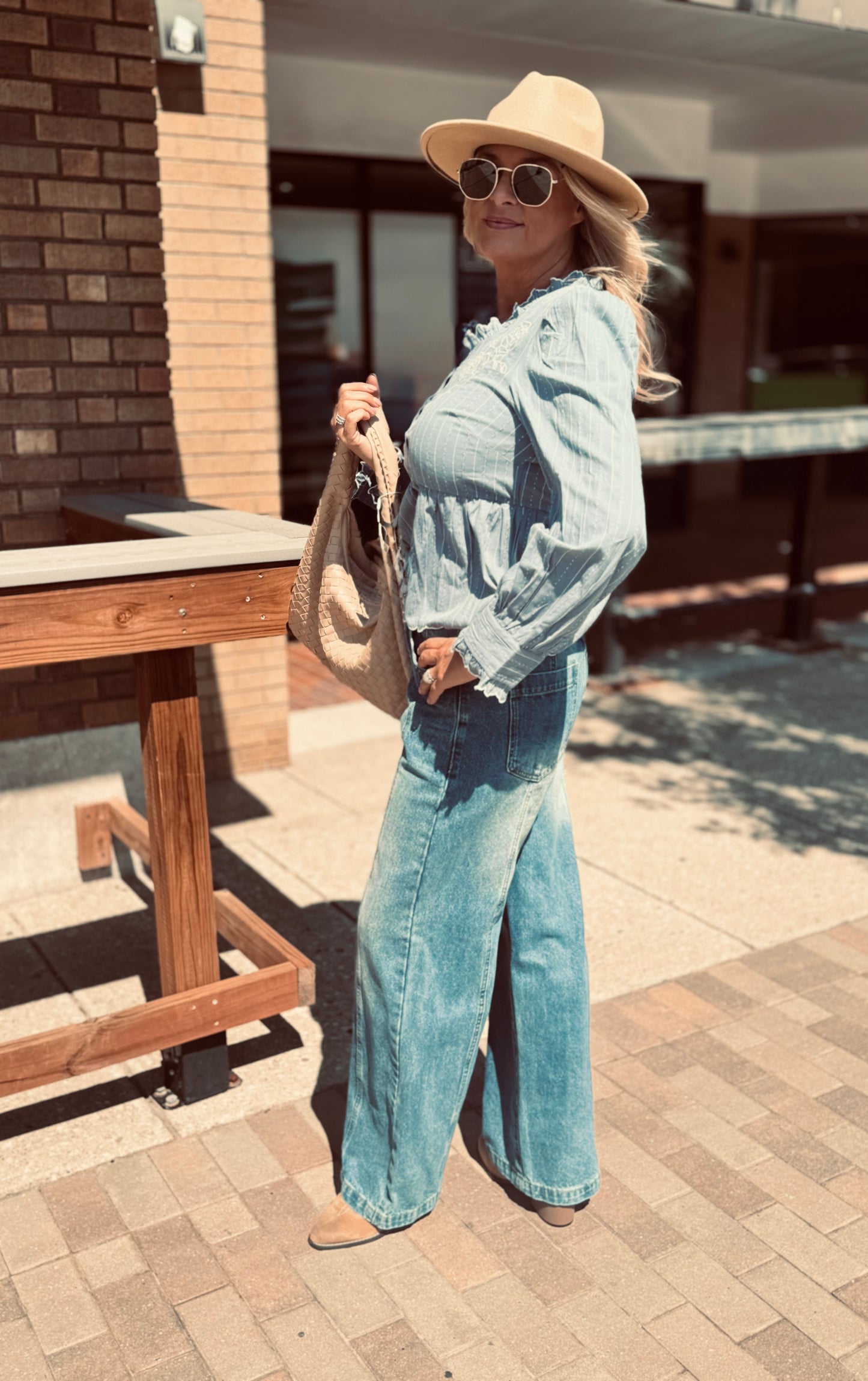 Belle Embroidered Ruffle Blouse