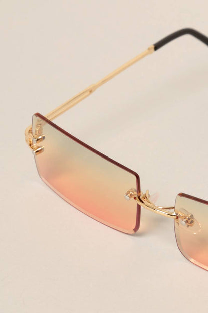 Rimless Rectangular Sunglasses