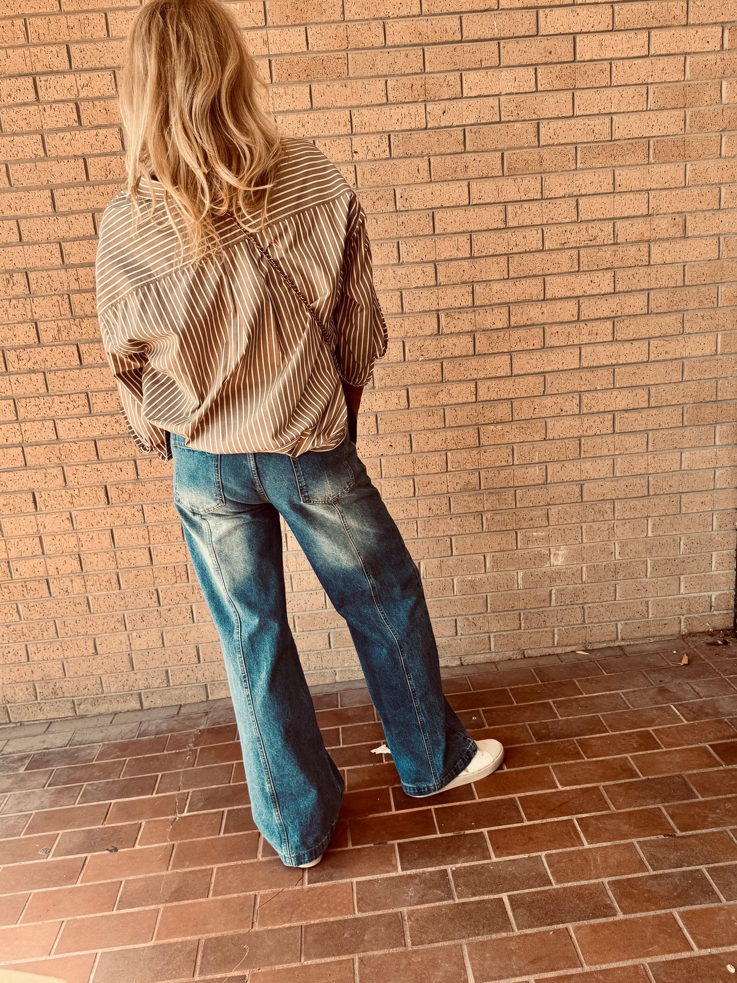 Jada Seam Detail High Waist Wide Leg Jeans