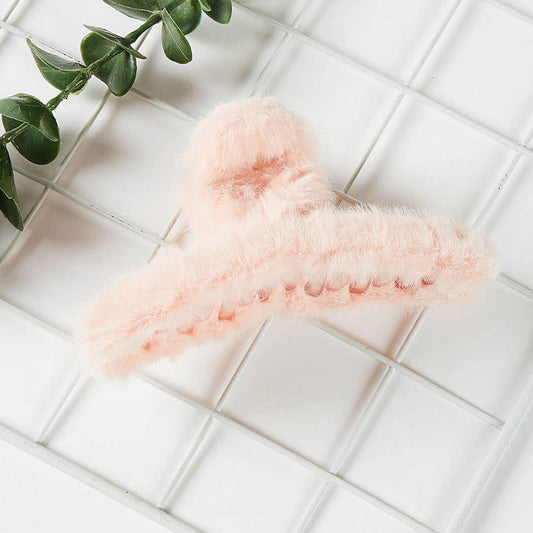 Faux Fur  Knot Hair Claw Clip