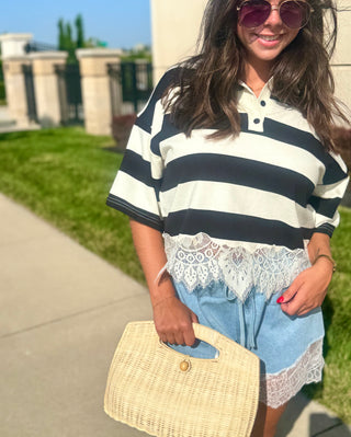 Ella Lace Polo Top