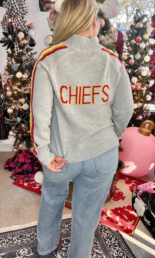 CUSTOM Chiefs 1/2 Zip Knit Sweater