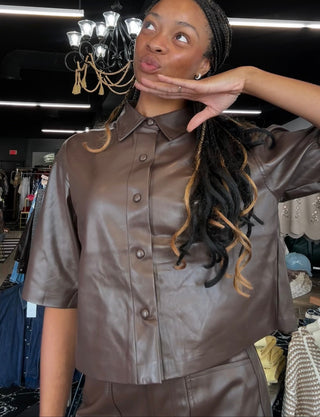 Bekah Faux Leather Top