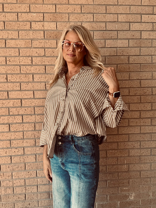 Sami Oversized Stripe Structure Shirt