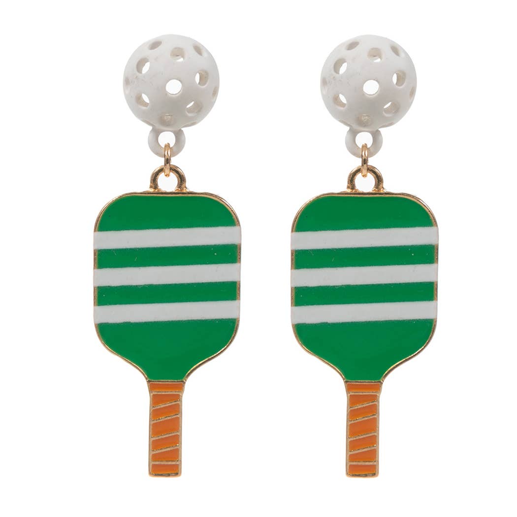 Striped Pickleball Earrings