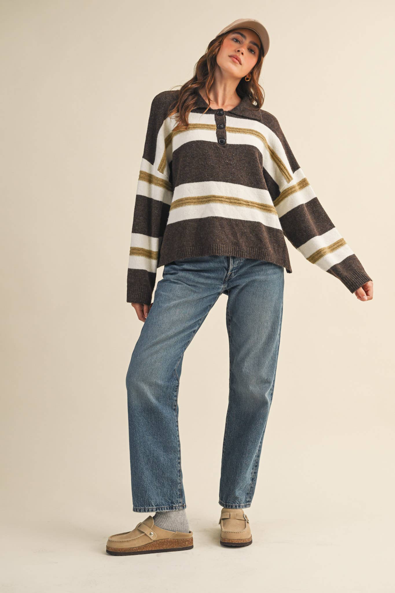 Striped  Rugby Sweater