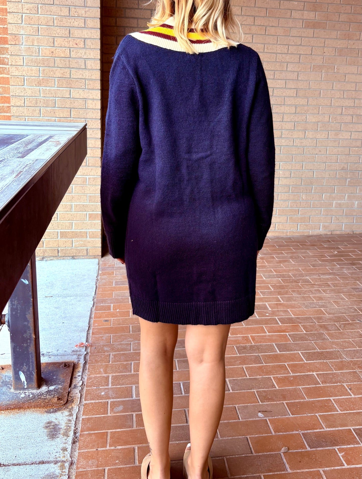 Corunna V-neck Mini Sweater Dress
