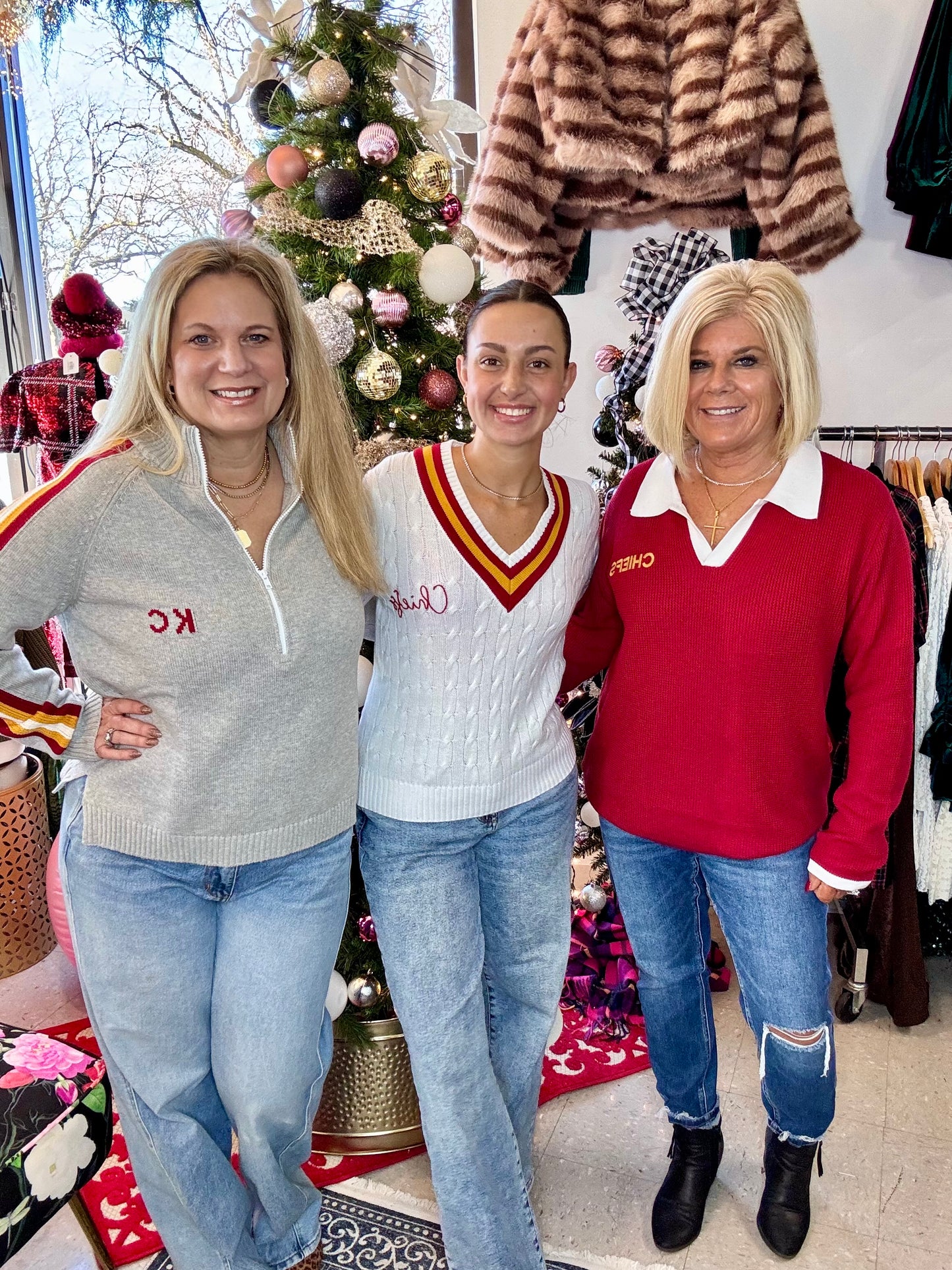 CUSTOM Chiefs 1/2 Zip Knit Sweater