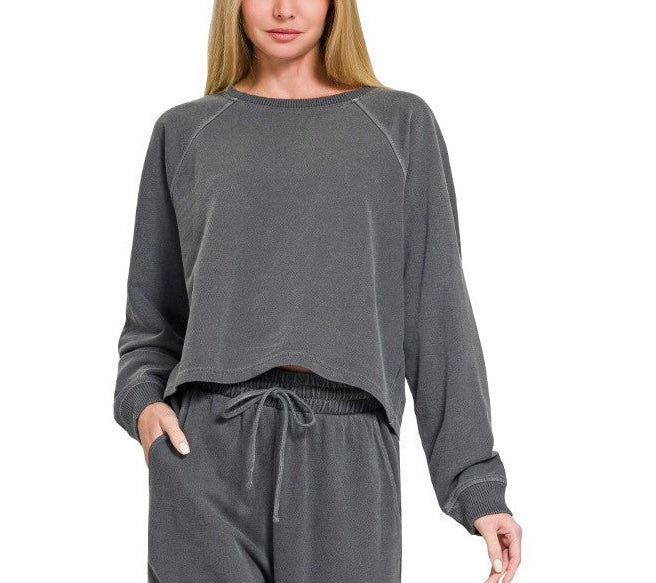 Ava Washed Terry Pullover