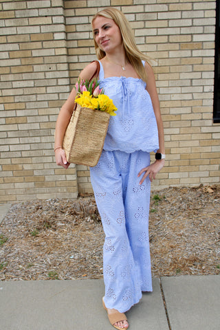 Sienna Striped Eyelet Tank