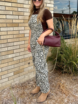 Leopard Slouchy Relax Fit Denim Overall