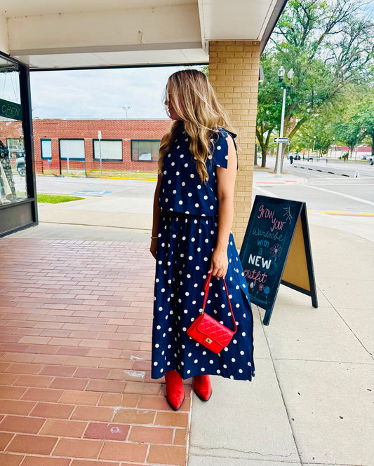 Caryn Polka Dot Sleeveless Top