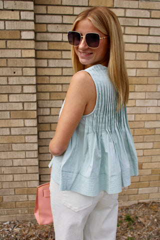 Sophia Pleated Peplum Tank
