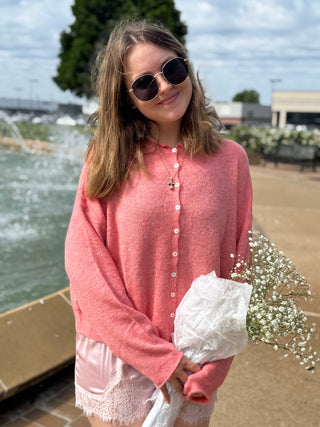 Abby Rose Peach Piper Cardigan