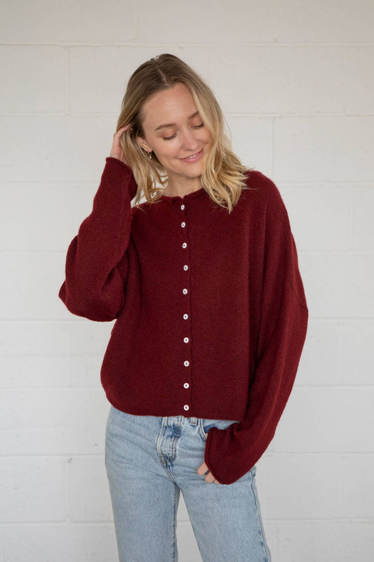 Abby Rose Wine Piper Cardigan *Pre order Ships 10/30