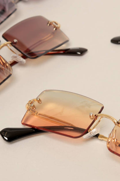 Rimless Rectangular Sunglasses