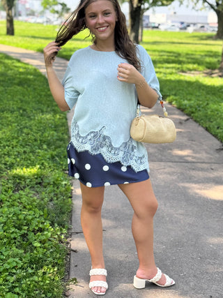 Charlie Polka Dot Mini Satin Skirt