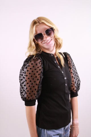 Colette Mixed Media Polka Dot Sleeve