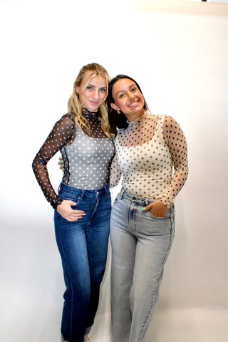 Sweet Spot Polka Dot Lace Top
